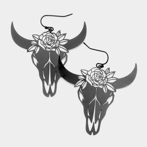 Long Horn Cut-out Earrings
